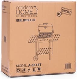 Grote tuingrill met verstelbaar rooster - Barbecue - scharnierend deksel - Grill op wielen - BBQ - Metalen grill - Grill met planken- Houtskoolgrill- Houtskoolbarbecue — thumbnail 4