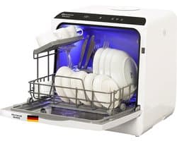Sommertal SP5 Dual Vaatwasser - Mini Vaatwasser met 6 Wasprogramma's, 360° Reinigingsdeksel, Flexibele Watertoevoer