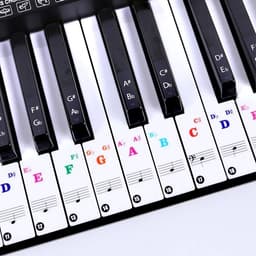 Piano Stickers - Keyboard Stickers - Eenvoudig Muzieknoten Leren - 49/54/61/88 Toetsen - Kleur — thumbnail 3