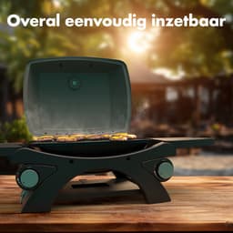 KitchenBrothers Gas BBQ - Tafelmodel Barbecue - Tafelbarbecue - PFAS Vrij - Anti-aanbaklaag - 37x48 cm Grilloppervlak - Vaderdag Cadeau - Zwart — thumbnail 4