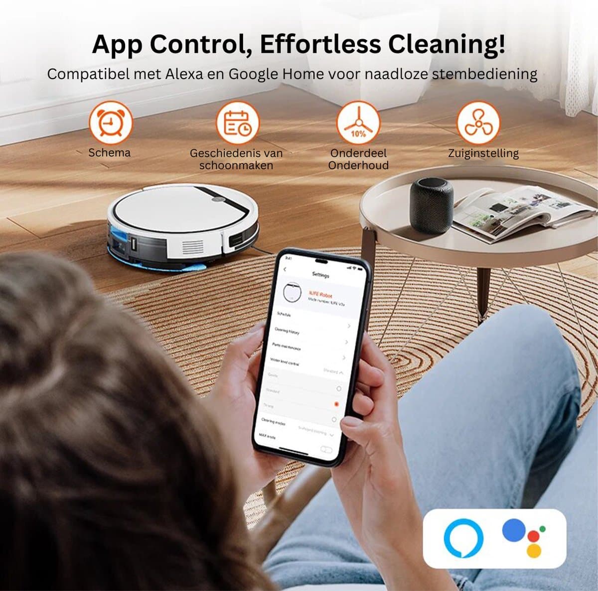 Ilife V3x Robotstofzuiger En Dweilcombo - V 3S Pro Geüpgraded - Compatibel Met Alexa/Google/Wifi - 120 Minuten - 3000Pa - Ideaal Voor Haren Van Huisdieren — afbeelding 1