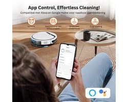 Ilife V3x Robotstofzuiger En Dweilcombo - V 3S Pro Geüpgraded - Compatibel Met Alexa/Google/Wifi - 120 Minuten - 3000Pa - Ideaal Voor Haren Van Huisdieren