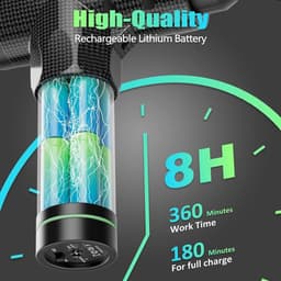 Massagepistool, diepweefselmassagepistool voor rug, nek en schouder, 30 snelheden stil spiermassagepistool met 10 massagekoppen, handheld krachtige stimulator voor spierpijnverlichting, koolstof — thumbnail 4