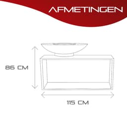 RedFire – Onyx – barbecue - BBQ - Zwart – Vuurschaal BBQ - Vuurkorf - Vuurschaal 80 cm – houtopslag – Grillschaal - Plancha ring – Terrasverwarming - Sfeerhaard — thumbnail 3