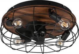 REALITY TRONDHEIM - Ventilator - Zwart mat - excl. 4x E27 4 W - Licht apart schakelbaar - Afstandsbediening - Plafondbevestiging - Niet geschikt voor externe dimmer - 3 snelheidsinstellingen - Timer - Zomer- en wintermodus — thumbnail 2