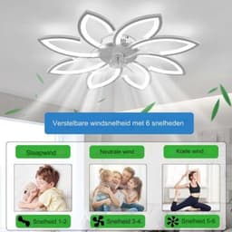 Plafondventilator Slaapkamer - Plafonniere Met Ventilator - Plafondventilator Met Verlichting - Plafondventilator Afstandsbediening - Goud - 90 CM — thumbnail 4