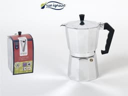 Zilveren percolator voor 3 kopjes koffie 14,5 cm - 150 ml - Koffiezetapparaat - Koffiemaker — thumbnail 2