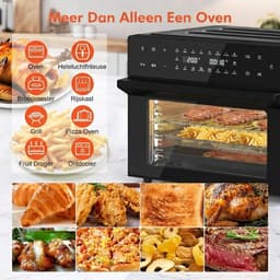JCP® Airfryer met Stoom Functie - Airfryer met Stoomfunctie - Heteluchtfriteuse - Zwart - 46cm x 43cm x 37cm — thumbnail 4