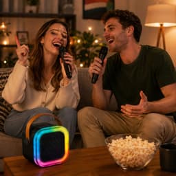 MESA Musthaves - Karaoke Box - 2 Draadloze Microfoons - RGB Verlichting - Bluetooth Speaker — thumbnail 4