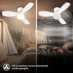BRILONER Lufito - Plafondventilator met verlichting - LED plafondlamp met ventilator - ventilator lamp zomer- en wintermodus - dimbaar - CCT - Ø60 - wit — thumbnail 5
