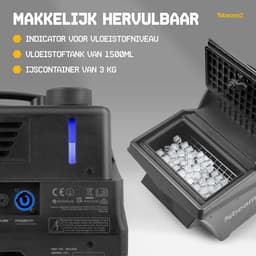Rookmachine low fog - BeamZ ICE1400 - Met 5L vloeistof - Voor bruiloften, events en DJ’s - 1400W — thumbnail 4