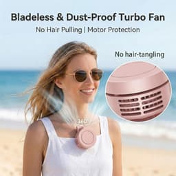 Mini Ventilator - Clip-On Ventilator - Handventilator - 3 Snelheidsinstellingen - Nekventilator - Oplaadbaar via USB - Portable Clip Fan - Stille Ventilator - Tafelventilator Waaier Handwaaier - Ideaal voor op reis, kamperen of reizen - Roze — thumbnail 5