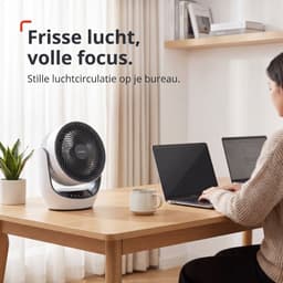 SwitchBot 22dB Draadloze Tafelventilator - Fluisterstille Oplaadbare USB Ventilator met App en Afstandsbediening - Stille Bureau Luchtcirculatie - 4 Standen & Timer - Wit — thumbnail 5
