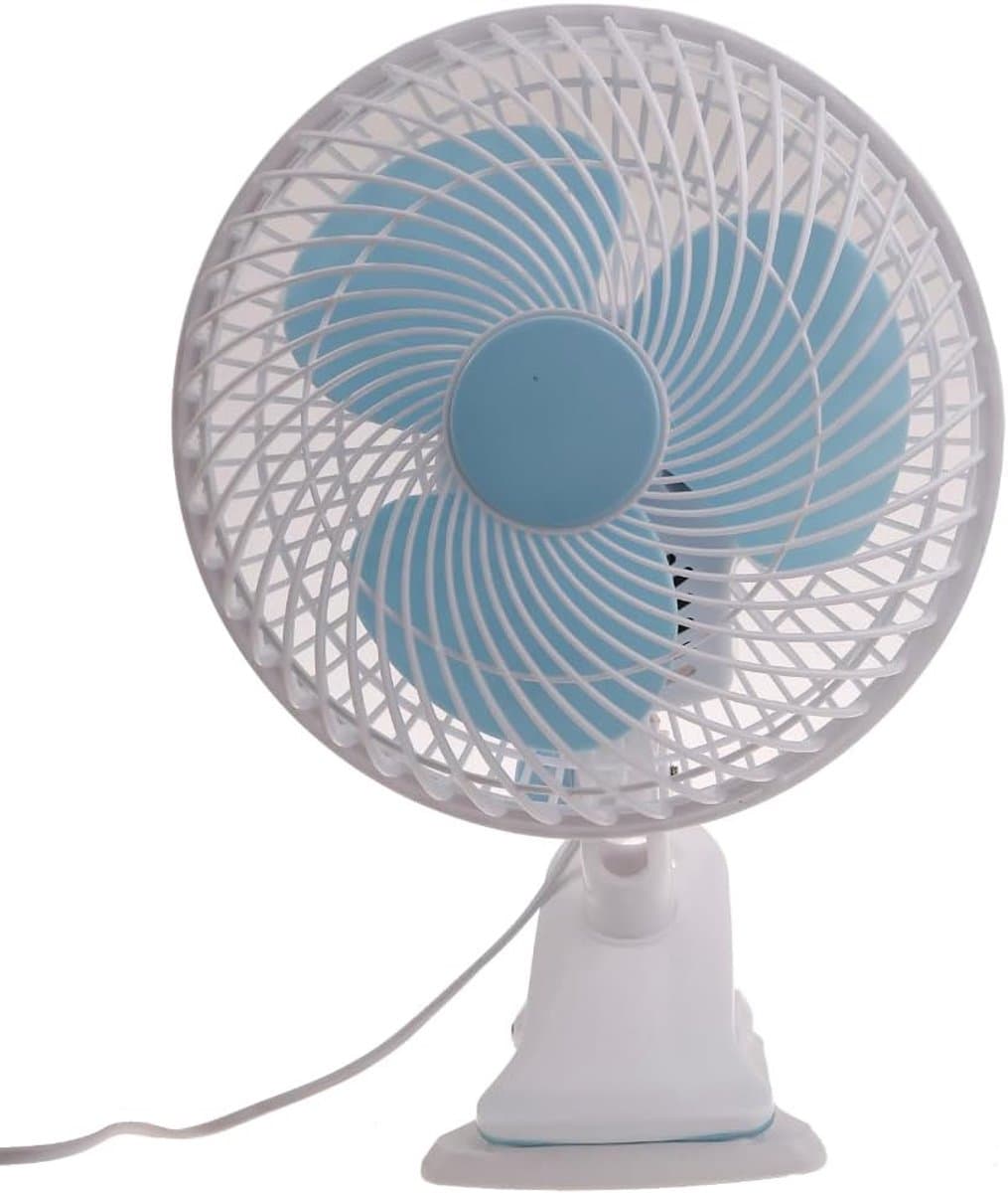 1 Clipventilator - 2 Windsnelheden - 23×33×11 cm - 3 Ventilatorbladen - Voorzien van een veilige clip - 3 meter snoer met afstandsbediening en timer - Geschikt voor bureaus, kantoren, slaapkamers, reizen, buiten en kamperen — afbeelding 1