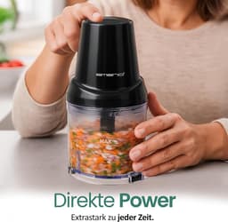 Elektrische Hakmolen - Keukenmachine - Fijnmaken van Ingrediënten - 4 Roestvrijstalen Messen - 500 ml Inhoud - Zwart — thumbnail 5