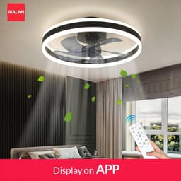 Novaro Plafondkroonluchter - Smart App + afstandsbediening - Dimbaar - Airco - Ventilator - Stil - Lamp - Plafondlamp — thumbnail 1