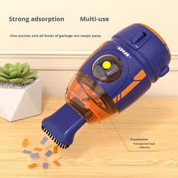 KZQ Mini bureaustofzuiger 600 Pa zuigkracht - Compact en draagbaar voor gumresten papiersnippers en toetsenbordstof - Capaciteit 55 ml - Oranje — thumbnail 2