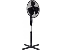 HAUSBERG - Staande Ventilator – 16 inch – 3 Snelheden – Oscillatiefunctie – Verstelbare Hoogte – Stil (≤65 dB) – 40-55W – Metalen Rooster – Zwart