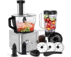Keukenmachine - Food processor - Koken en bakken - 11-in-1 functionaliteit - 32 liter kom - Zilver