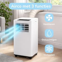 Mobiele Airco - Airconditioner Koeler - Ruimte Koelen - 3-in-1 Functie - 9000 BTU - Wit — thumbnail 3