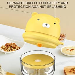 Draadloze Keuken Chopper - Mini Hakmolen - Voedselbereiding Versnellen - Vaatwasmachinebestendige Onderdelen - 350 ml - Geel — thumbnail 5
