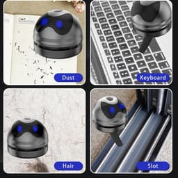 Schattige Cartoon Robot Mini Draadloze Tafelstofzuiger, USB-C Oplaadbaar met Laag Geluidsniveau, Oplaadbare Bureaustofzuiger voor Thuis en Kantoor — thumbnail 3