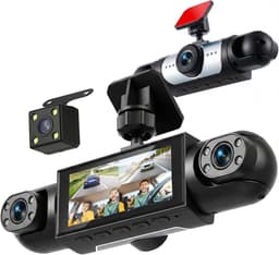 Dashcam voor auto - Zwart - 7 x 14 x 10 cm - 4-kanaals 360 graden bewaking - Met nachtzicht en achteruitrijhulp — thumbnail 1