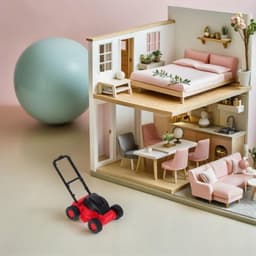 Miniatuur Grasmaaier - Realistisch Tuingereedschap - Poppenhuisdecoratie - Micro Landschapsaccessoire - Compact en Aanpasbaar - Gedetailleerd Figuur — thumbnail 2