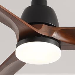 COVREO Plafondventilator met verlichting 142 cm zwart hout, 6 snelheden — thumbnail 3