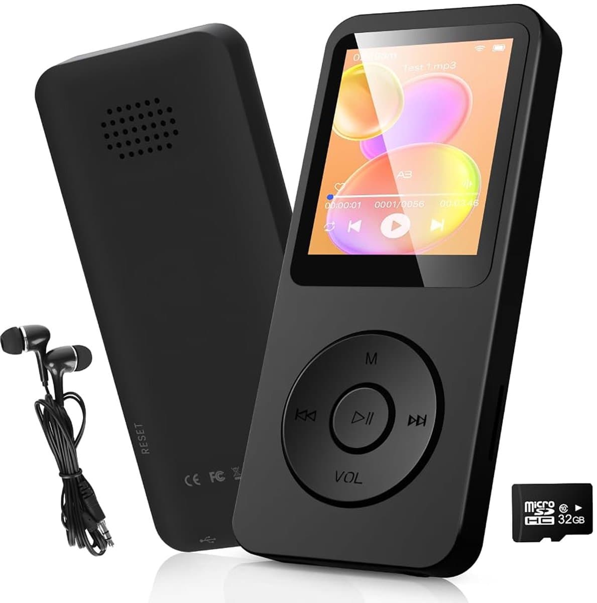 MP3 Speler 32GB - Bluetooth 5.3 - HiFi Muziekspeler - 1,8 Inch TFT Kleurenscherm - Ingebouwde Luidspreker - FM Radio - Spraakrecorder - E-Book - Inclusief Hoofdtelefoon -Uitbreidbaar tot 128GB — afbeelding 1