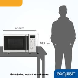 Onderbouw Magnetron - Inbouw Oven - Snel Gerechten Verwarmen - Met Grillfunctie - 20 Liter - Zilverkleurig — thumbnail 4