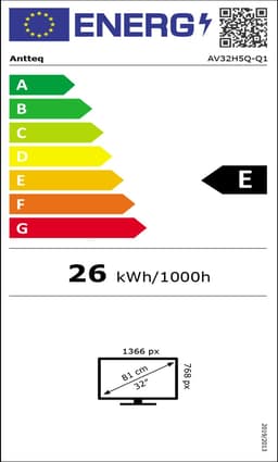 ANTTEQ AV32H5Q-Q1 - Smart TV 32 Inch (81 cm) - QLED - VIDAA OS - WiFi - Dolby Audio - Triple Tuner (DVB-T2/S2/C) — thumbnail 2