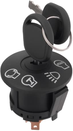 Dailygoods - Contactschakelaar Grasmaaier - 4 Posities - Inclusief Sleutels - Zwart - Vervangend Onderdeel - Compatibel met Diverse Modellen - 7 Termi... — thumbnail 1