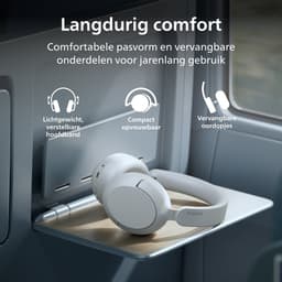 PHILIPS TAH6000WT over-ear draadloze hoofdtelefoon met adaptieve ruisonderdrukking, 80 uur afspeeltijd, Dynamic Bass, 40 mm drivers, Bluetooth 6.0, multipoint, gesprekken met 5-microfoons, wit — thumbnail 2