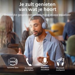 PHILIPS TAH4000 draadloze on-ear hoofdtelefoon, 70 uur afspeeltijd, Dynamic Bass, 32 mm drivers, Bluetooth 6.0 Multipoint, snelkoppelen, vervangbare kussentjes & batterij, licht & opvouwbaar – Licht Blauw — thumbnail 3