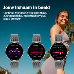 Synyq Liva AMOLED Smartwatch Dames – 40mm – 3 Bandjes - Horloge Dames – Stappenteller - Sporthorloge Dames - Hartslagmeter - Bloeddrukmeter - Slaapmonitor - Geschikt voor iOS/Android - Black — thumbnail 5