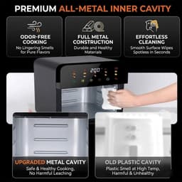 Luchtfriteuse Oven - Heteluchtfriteuse Stoomoven - Gezond Koken - 8-in-1 Functies - Grote Capaciteit - Meerkleurig — thumbnail 4