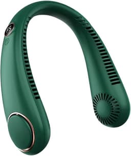 USB oplaadbare nekventilator - Bladeless, ventilator met 3 snelheden, digitaal display, persoonlijke koeling voor thuis en op kantoor - groente — thumbnail 1
