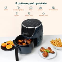 Heteluchtfriteuse - Airfryer Keuken - Gezond Koken - 360 Graden Luchtcirculatie - 5 Liter - Blauw — thumbnail 4
