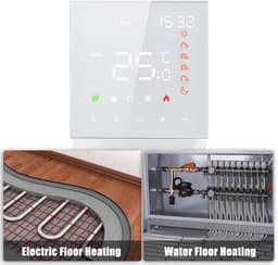 Slimme thermostaat - Smart thermostaat - Waterverwarming - Programmeerbaar - 5+2 / 6+1 - LCD-scherm - Geschikt voor vloerverwarming - Wit — thumbnail 5