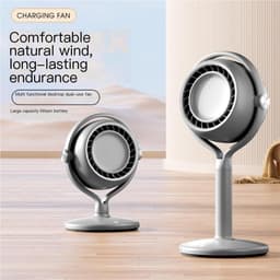 VHV-Draagbare Design Ventilator Khaki - Oscillerende Vloerventilator voor Slaapkamer en Woonkamer - Stijlvolle Creatieve Fan met Krachtige Luchtstroom - Compacte Koeling voor Thuis — thumbnail 3