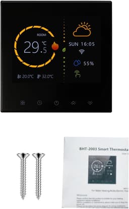 Slimme Thermostaat - Programmeerbaar - Comfort Verwarmen - WiFi Bediening - 5-35°C - Zwart — thumbnail 1