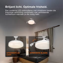 OSRAM led plafondventilator wit, 122 cm Ø, kleurtemperatuur instelbaar, 3000-6500 K, afstandsbediening, stil — thumbnail 2