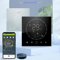 Slimme Thermostaat - Programmeerbare Regelaar - Energie Besparen - Ultra Dun Paneel - 13 Mm Dik - Zwart — thumbnail 4