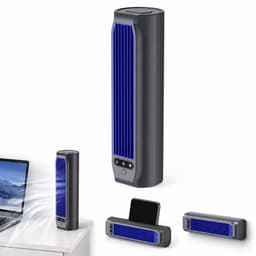 Tafelventilator - Tower Fan - Mini Ventilator - Air Cooler Desktop - Stille Koelventilator - USB Ventilator - Met Telefoonhouder - 3 Snelheden — thumbnail 1