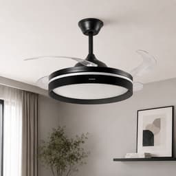 Plafondventilator met licht, stil, intrekbare bladen, 6 snelheden, DC-motor, afstandsbediening InnovaGoods — thumbnail 4
