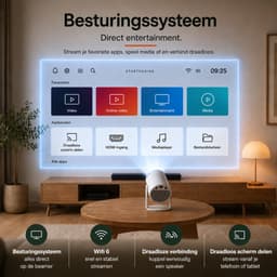 Organess Beamer - Home Cinema - 8k ondersteunend - Projector - besturingssysteem 14.0 - Projector Scherm - Wit — thumbnail 3