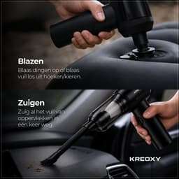 Kreoxy Kruimeldief Snoerloos – Handstofzuiger – Auto Stofzuiger – Sterke Zuigkracht – Air Duster – 9 Opzetstukken — thumbnail 3