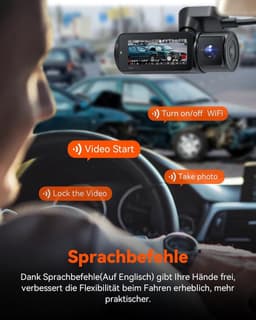 Dashcam - 4K + 1080P + 1080P - 3 Camera's - Nachtzicht - Voor Auto's — thumbnail 5