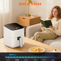 QIN® Mini airfryer - Airfryer - Airfryer klein - Wit - 26cm x 22cm x 28cm — thumbnail 5